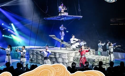 Jiangsu Akrobatikus Társulat, ugródeszak, gumiasztal és billenő platform
